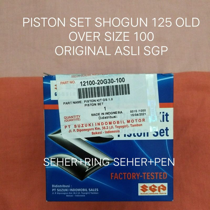 PISTON SET SHOGUN 125 SEHER SHOGUN125 RING PISTON SHOGUN125 RING SEHER SHOGUN125 ORIGINAL SUZUKI ASL