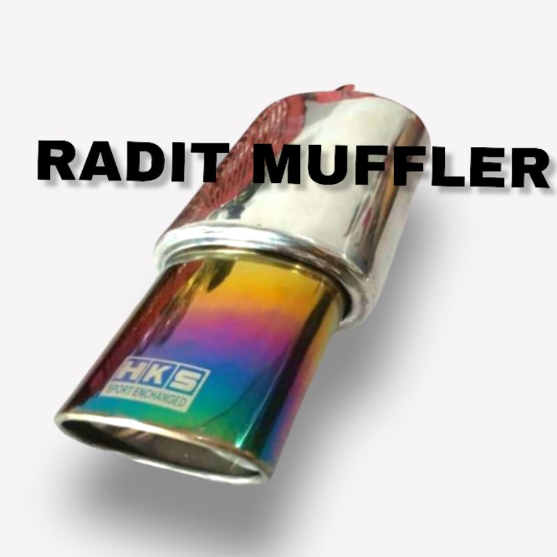 Knalpot mobil HKS RACING oval suara bas adem