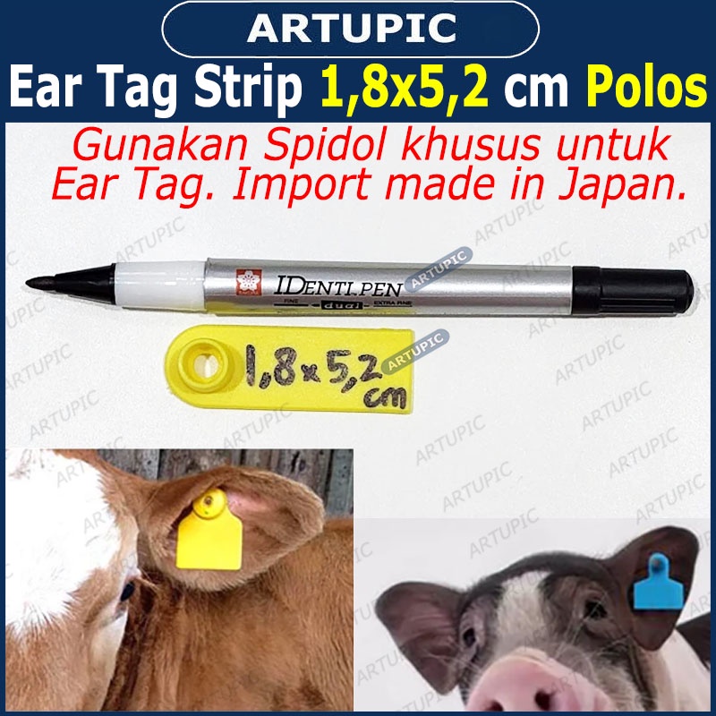 Ear Tag Strip 1.8x5.2 cm POLOS ECERAN Eartag Necktag Anting bisa Kalung Kambing Sapi Babi Domba Jyda Tanpa Nomer Nomer Blank