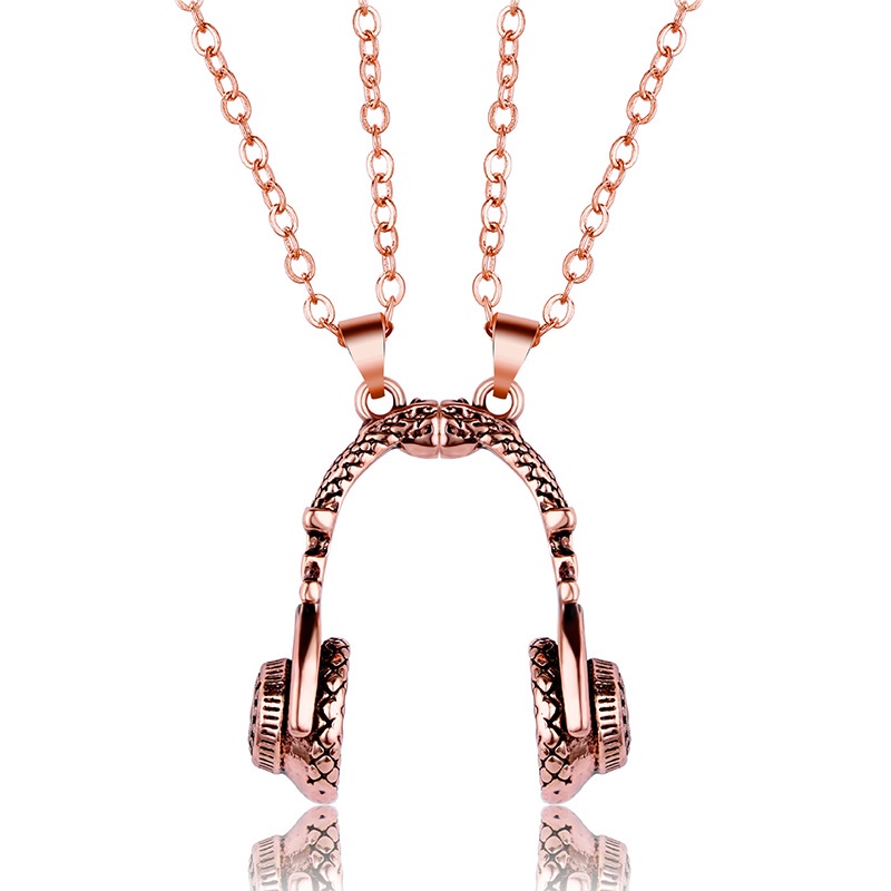 Fancyqube Kalung Rantai Panjang Liontin Headphone Musik Dj Gaya Hip Hop Rock Untuk Pria Dan Wanita