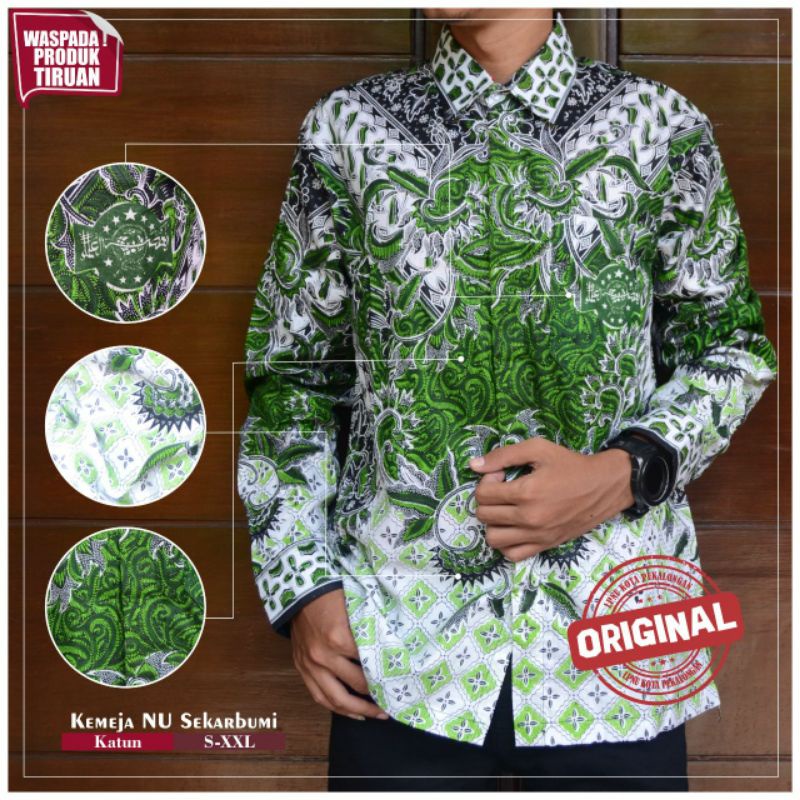 Kemeja Batik NU / Baju Batik NU/ Batik NU/ Kemeja NU/Batik Pekalongan Sekar bumi