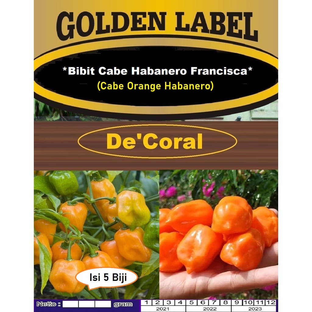 Bibit Cabe Habanero Francisca|Benih Cabe Orange Habanero|Cabe Habanero