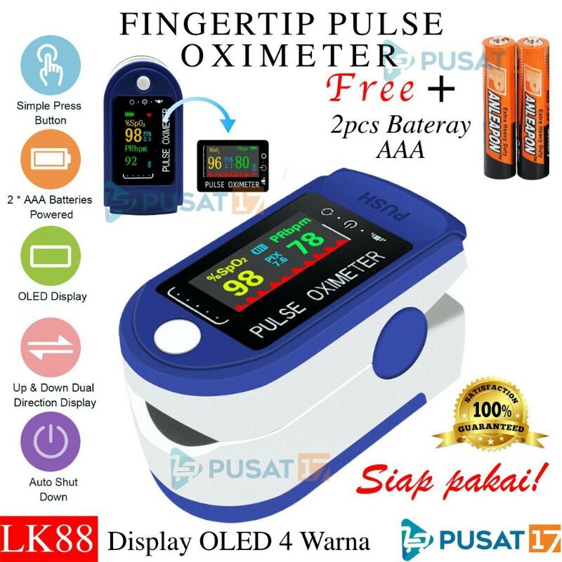 Fingertip pulse oxymeter Fingertip oximeter SpO2 TFT Full Colour