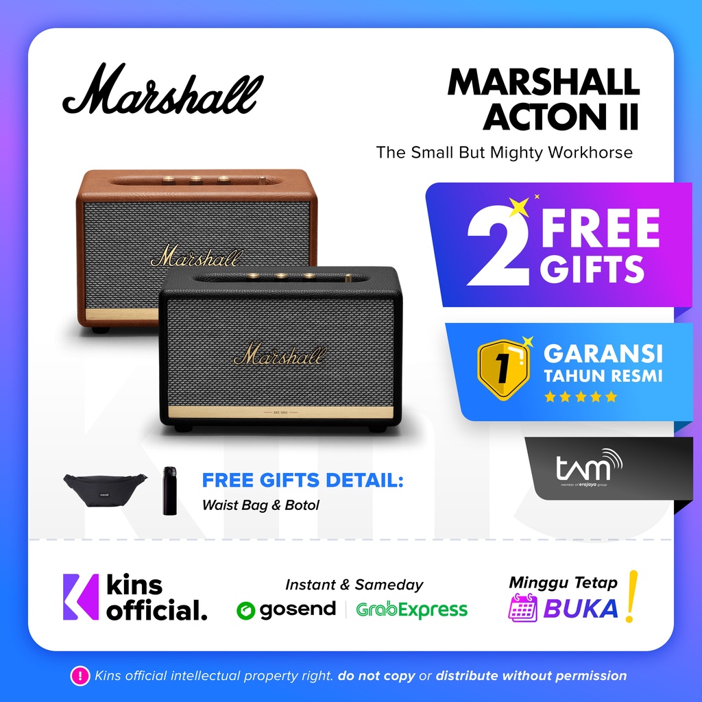 Marshall Acton II / Marshall Acton 2 Hi-Fi Bluetooth Speaker Original Garansi Resmi