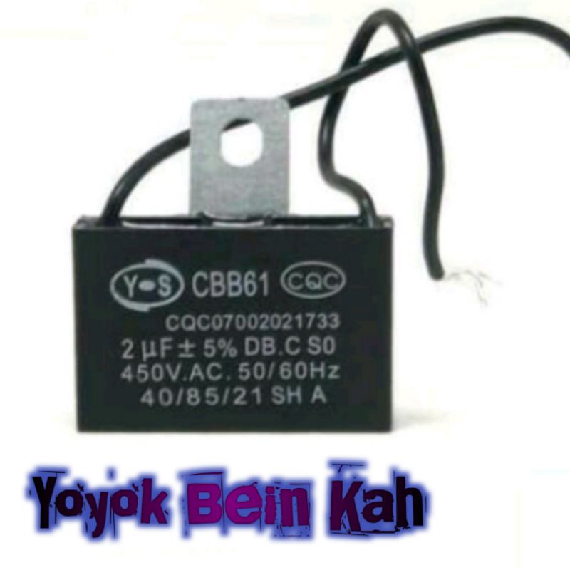 Kapasitor Kipas Angin 1.5 uf, 2 uf 450V