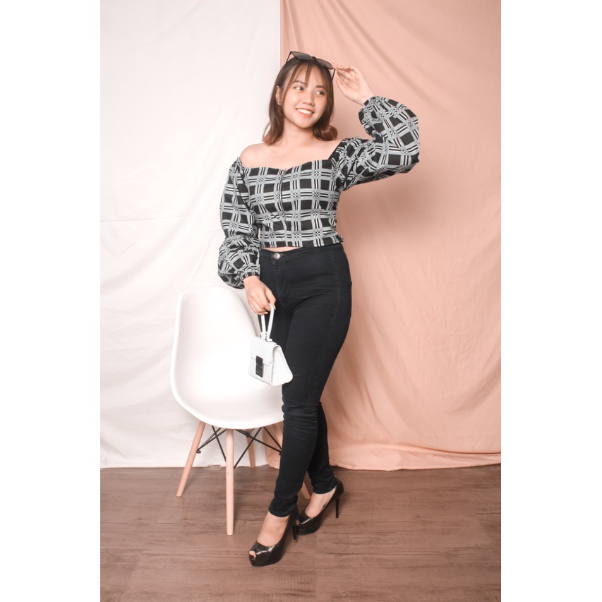 RX Fashion - Blouse Crop Zipper Twistcone -R1