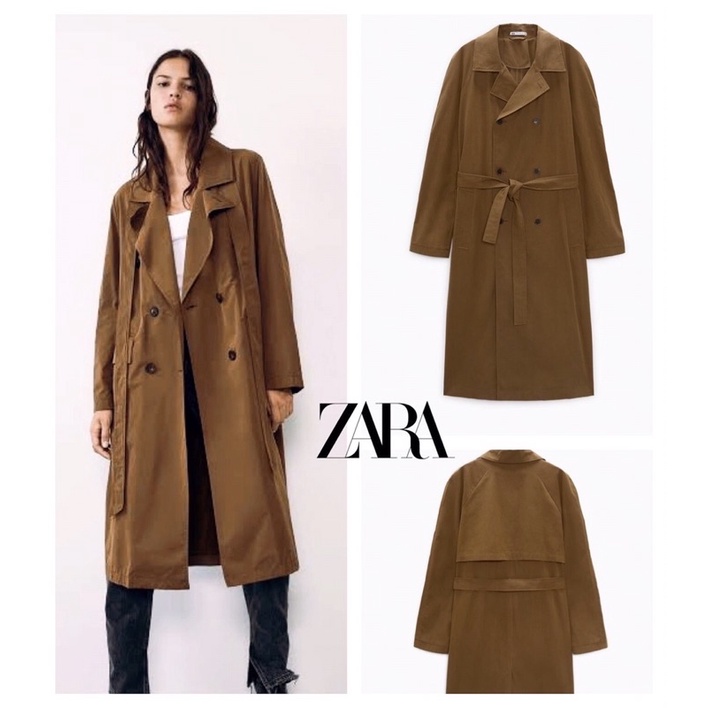 ZR oversize trench coat (taupe brown) -model ada tali pinggang