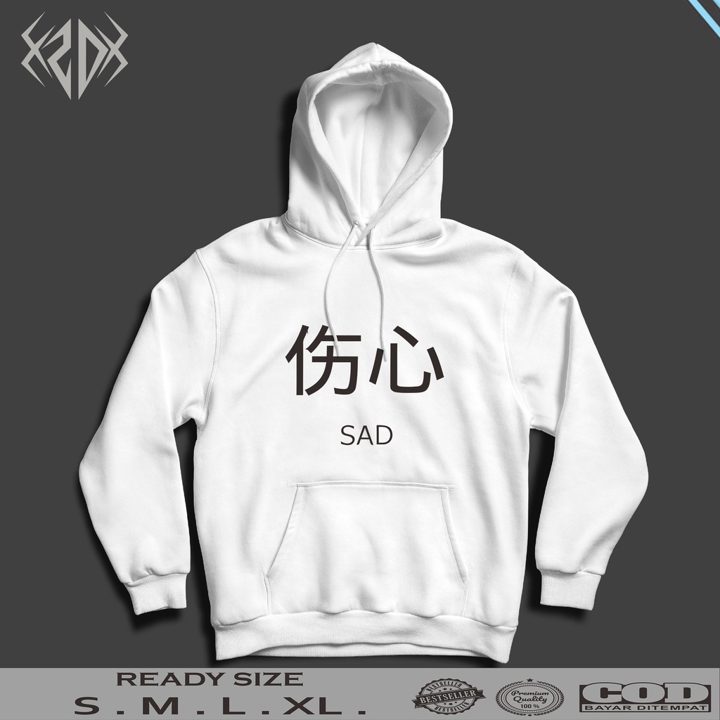 HOODIE TULISAN JEPANG SAD / HOODIE PRIA / JAKET PRIA / HOODIE KEREN