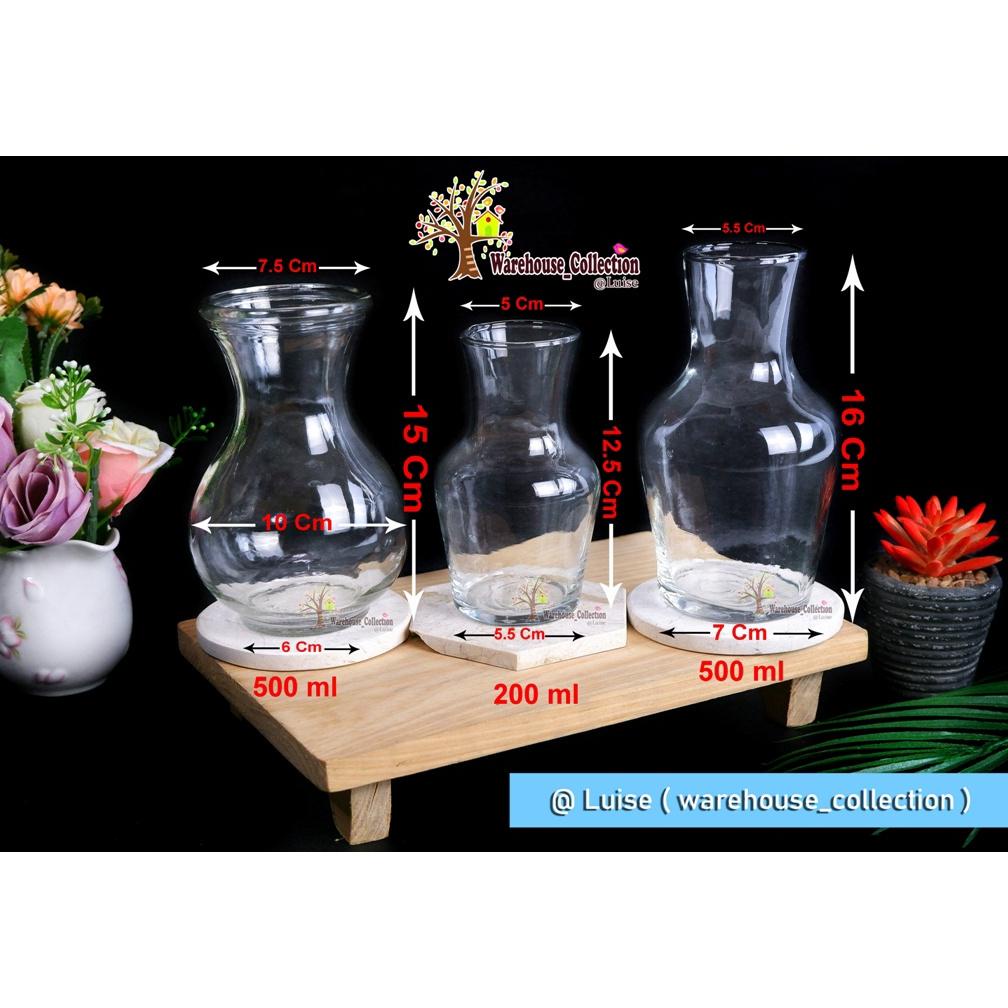 VAS BUNGA KACA BENING  / VAS BUNGA RUSTIC / GELAS KARAFE ESTETIK / VAS IKAN CUPANG / Balloon Carafe