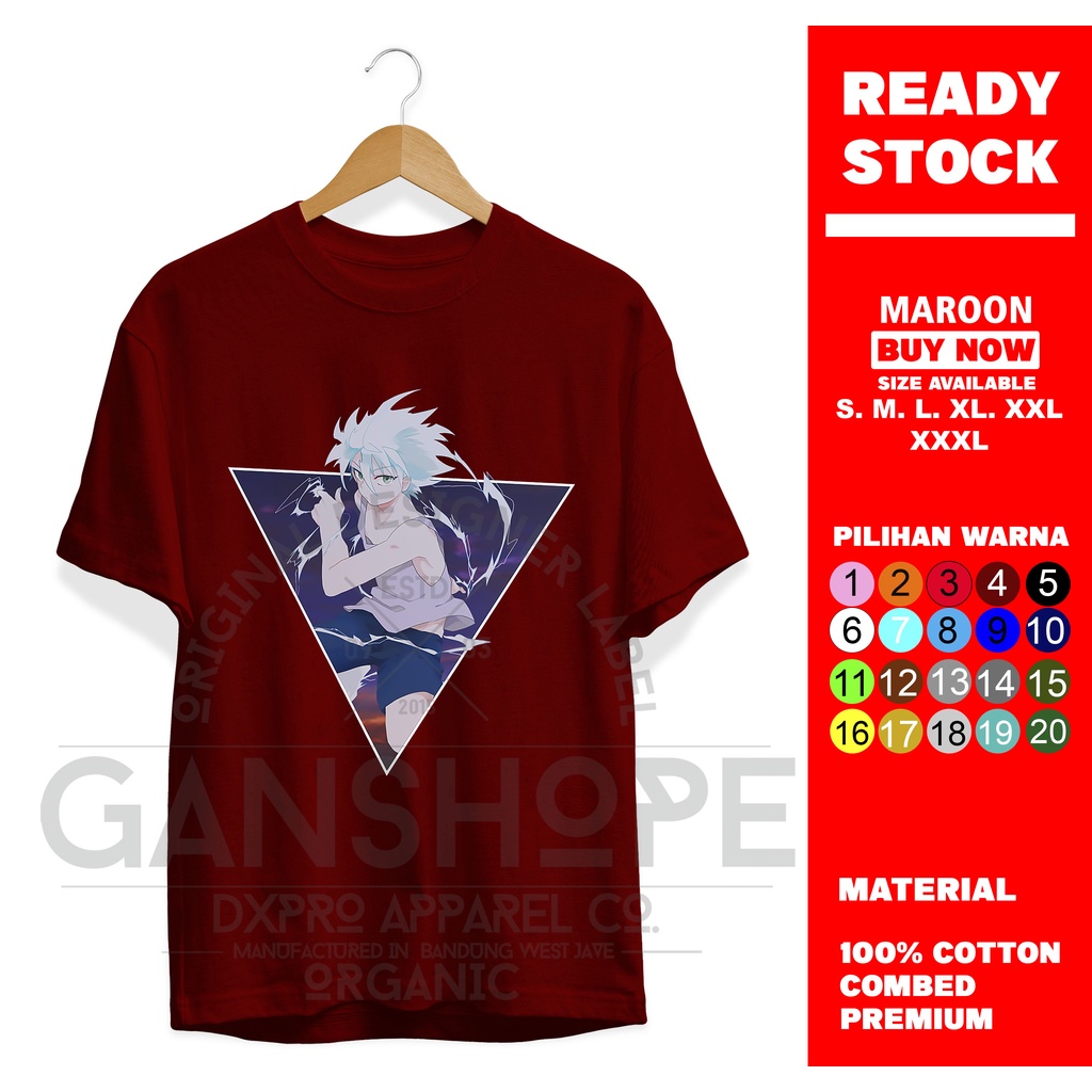 T-SHIRT BAJU SERIES LOGO KILUA ZOLDYCK MANGA JAPAN ANIME