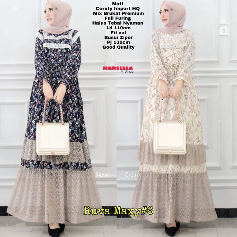 [BISA COD] RUVA MAXY #6 // GAMIS IBU WANITA DAN REMAJA // ORI BY MARSELLA