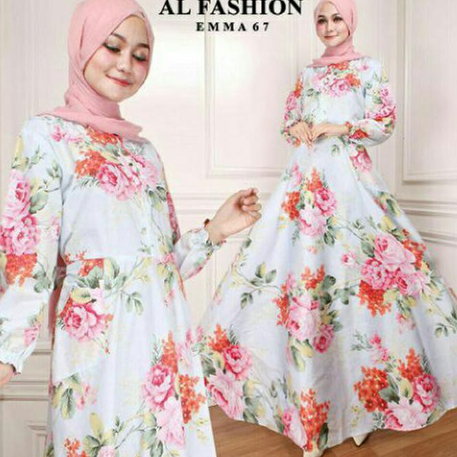 best produk maxi emma (67) baju muslim wanita gamis kekinian terbaru - biru muda