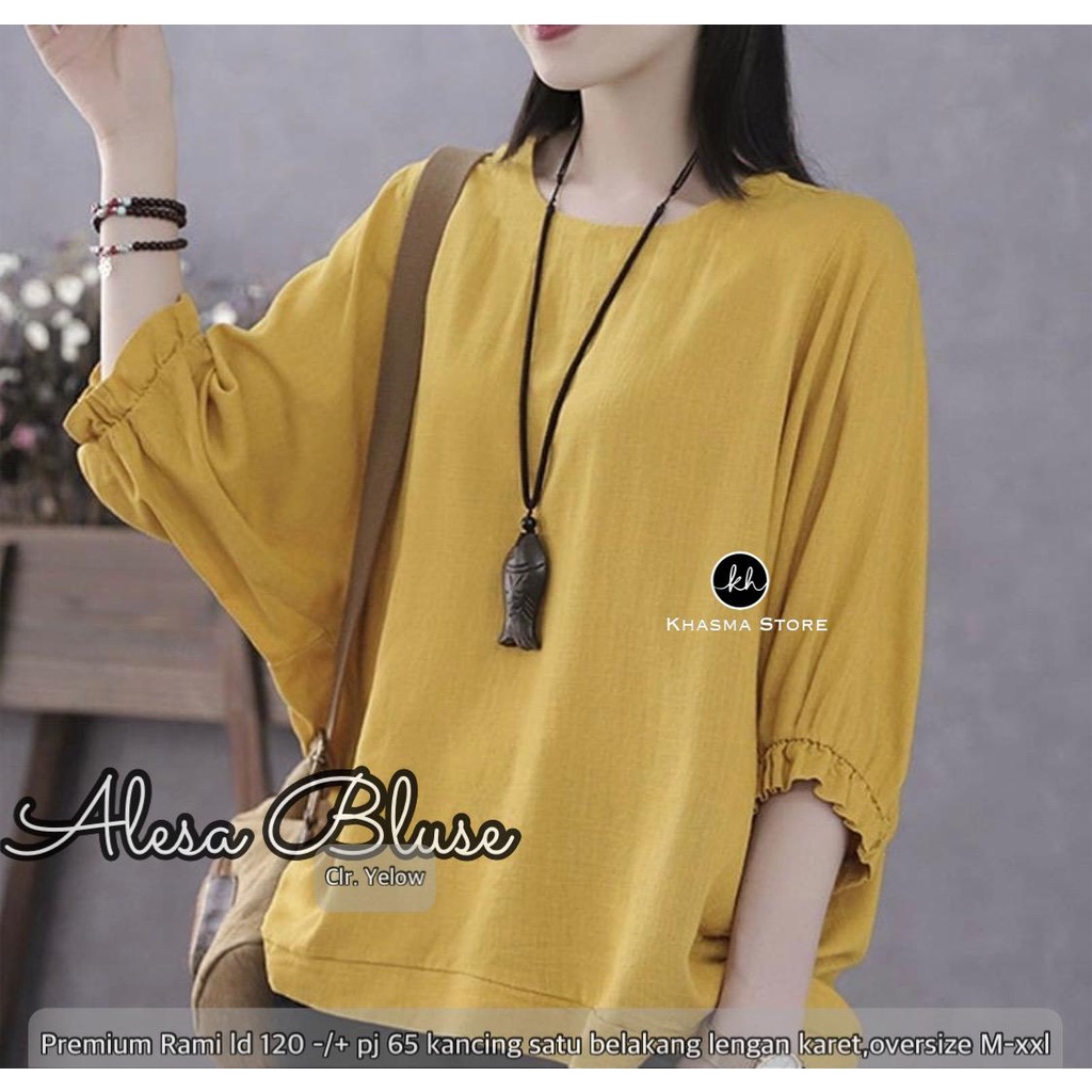 Blouse Wanita Big Size korea Bahan Premium / Blus wanita korean jumbo LD 120 Bahan Rami Premium