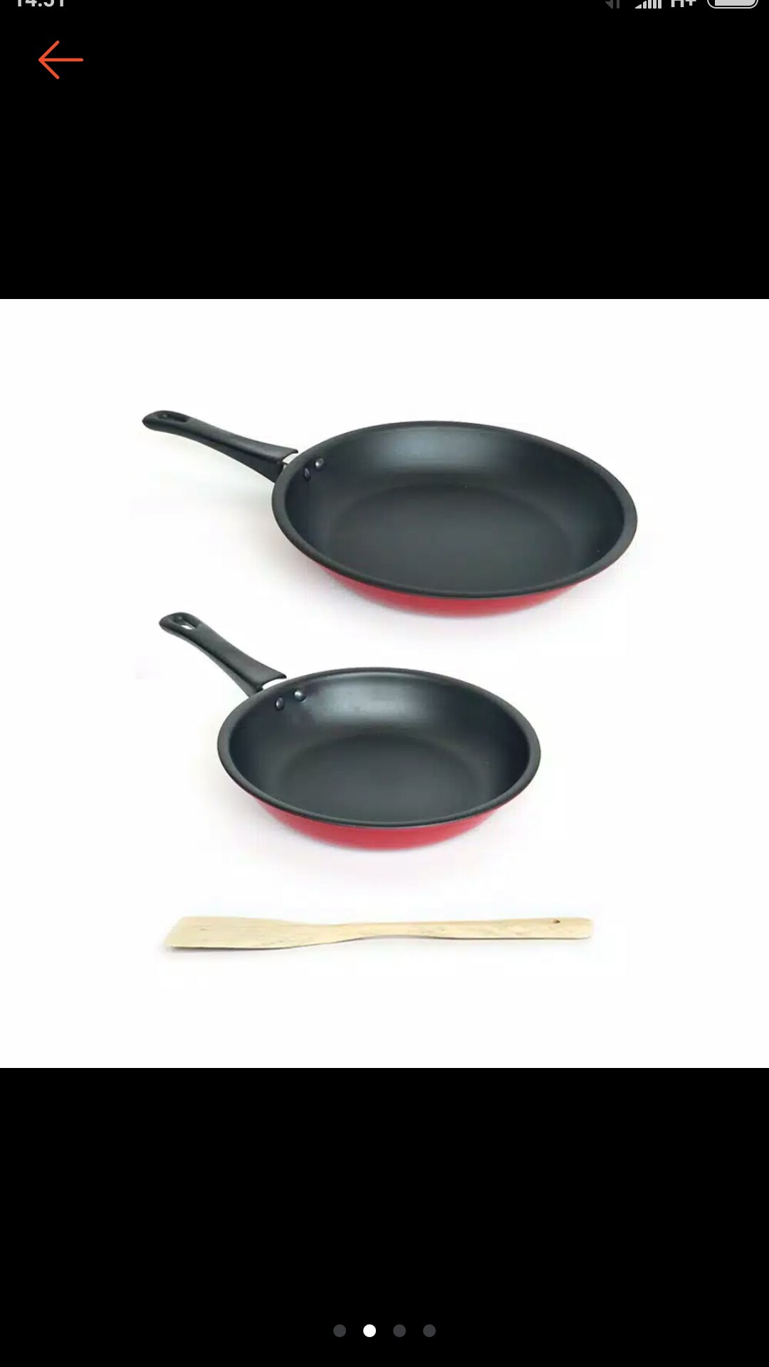 Big J Frypan 20 Cm Dan 24 Cm Set Isi 2 Buah Gratis Spatula Kayu
