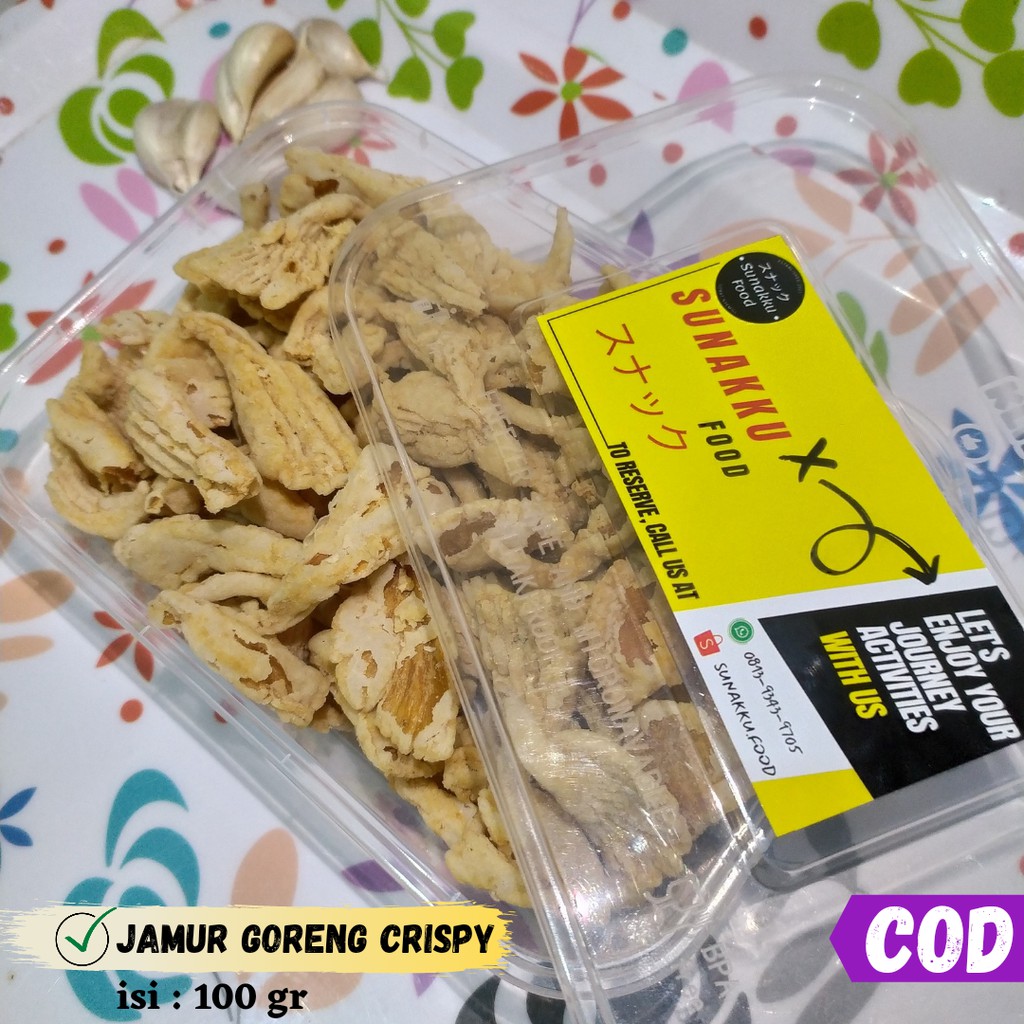 

(PROMO SUNAKKU) Jamur Goreng Crispy Kemasanbox/ Keripik Jamur Crispy / Kripik Jamur Tiram Gurih Kriuk Siap Makan 100g