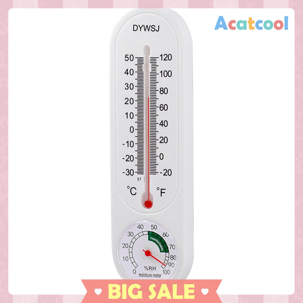 Wall Thermometer Indoor Outdoor Mount Garden Greenhouse Home Humidity Meter