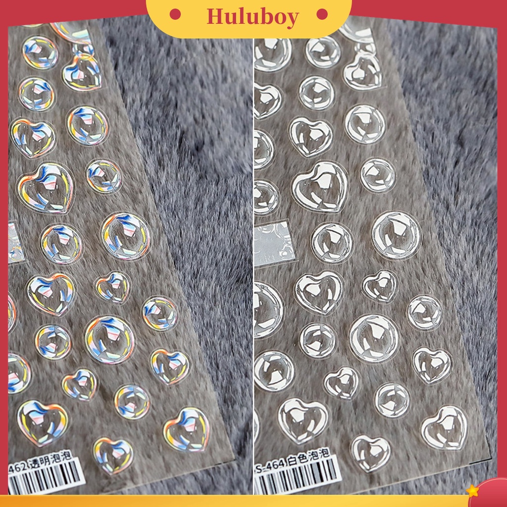 Huluboy Huluboy♡ Stiker Kuku 3d Transparan Ultra Tipis Untuk Nail Art