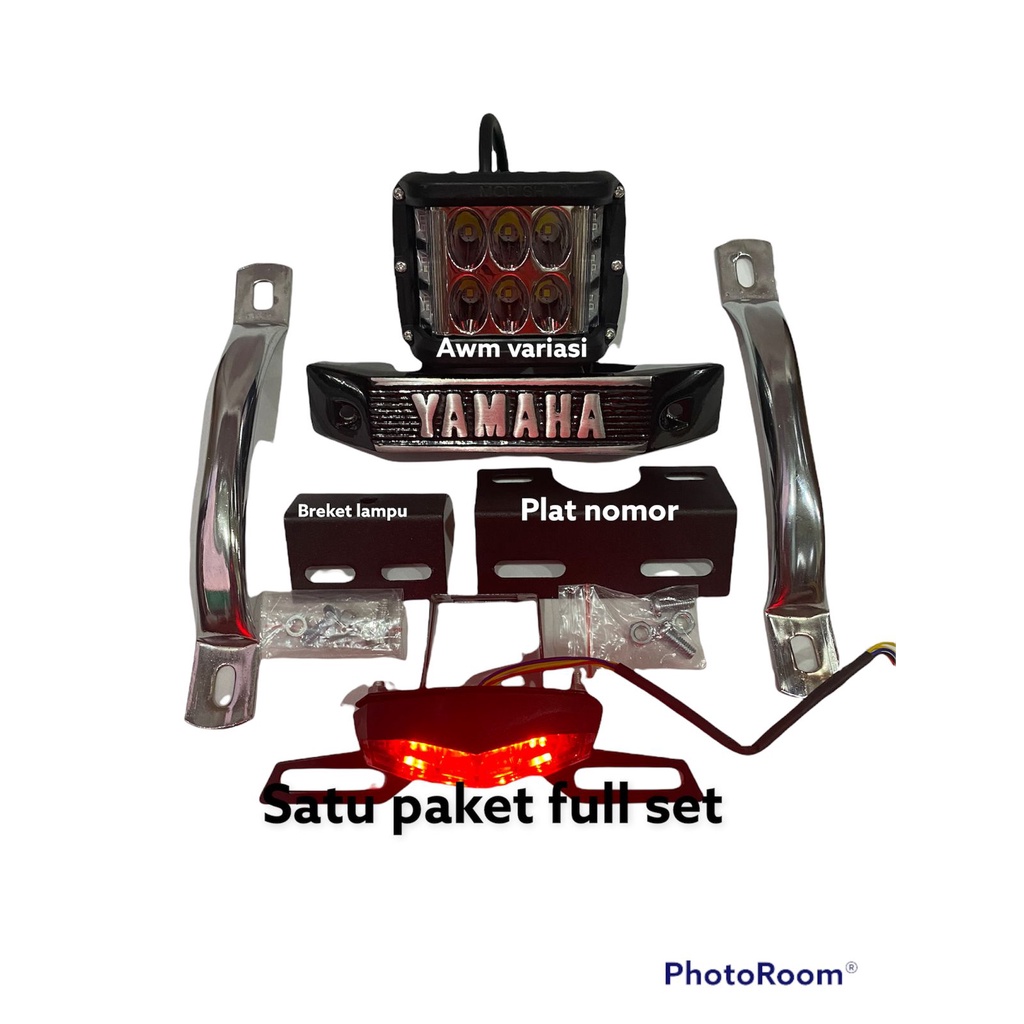 (PAKET) LAMPU LED+STOP 3IN1+PLAT NOMOR+KUMIS+BEHEL