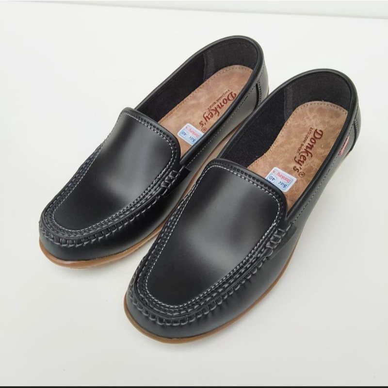 Sepatu Pantofel Wanita Formal Buat Kantoran dan Perawat Donkey Polos Hitam/Putih