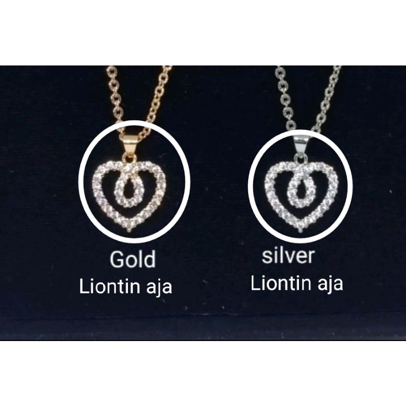 Liontin Kalung xuping wanita lapis emas dgn mata zircon