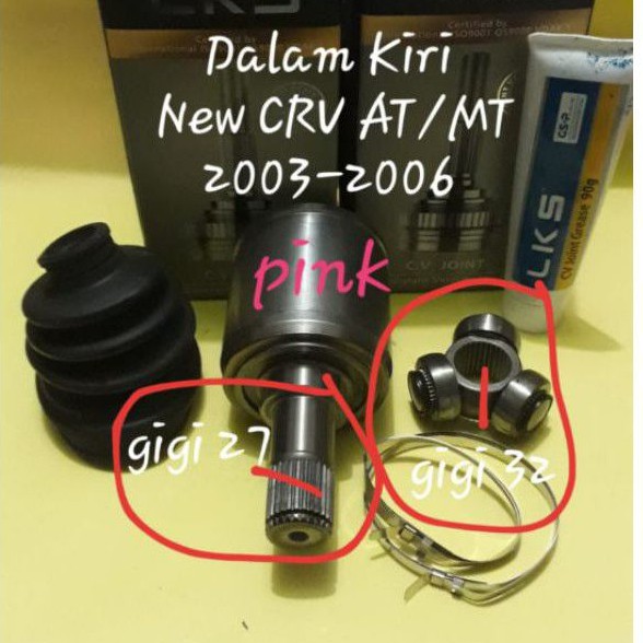 CV Joint Dalam As Roda Dalam As Kopel New CRV Gen 2 2003 2007 kiri Matic Manual