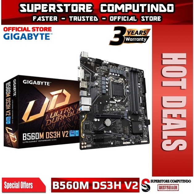 Motherboard Gigabyte B560M DS3H V2 (LGA1200,B560, DDR4, USB3.2, SATA3)