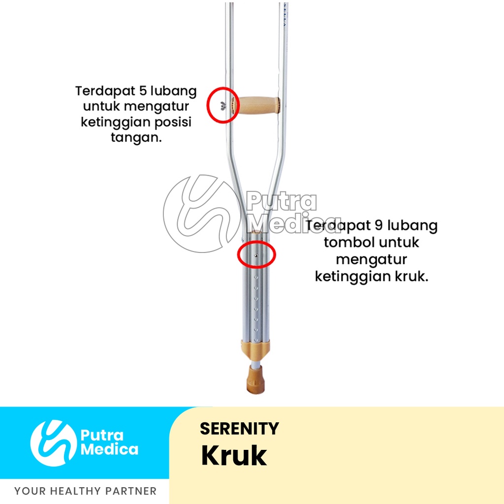 Serenity Kruk  M - 1 Pc / Tongkat Ketiak / Alat Bantu Jalan
