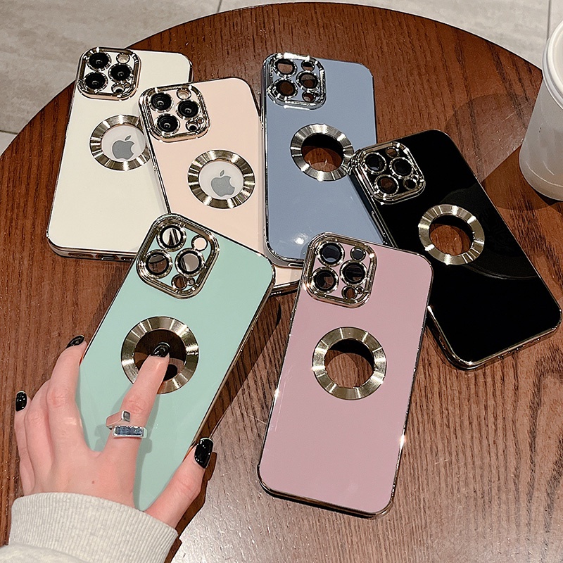 Soft Case Pelindung Kamera Belakang Bahan Kaca Tahan Banting Untuk iPhone 11 Pro max 12 13 Xs max XR 7plus 8plus 7 / 8