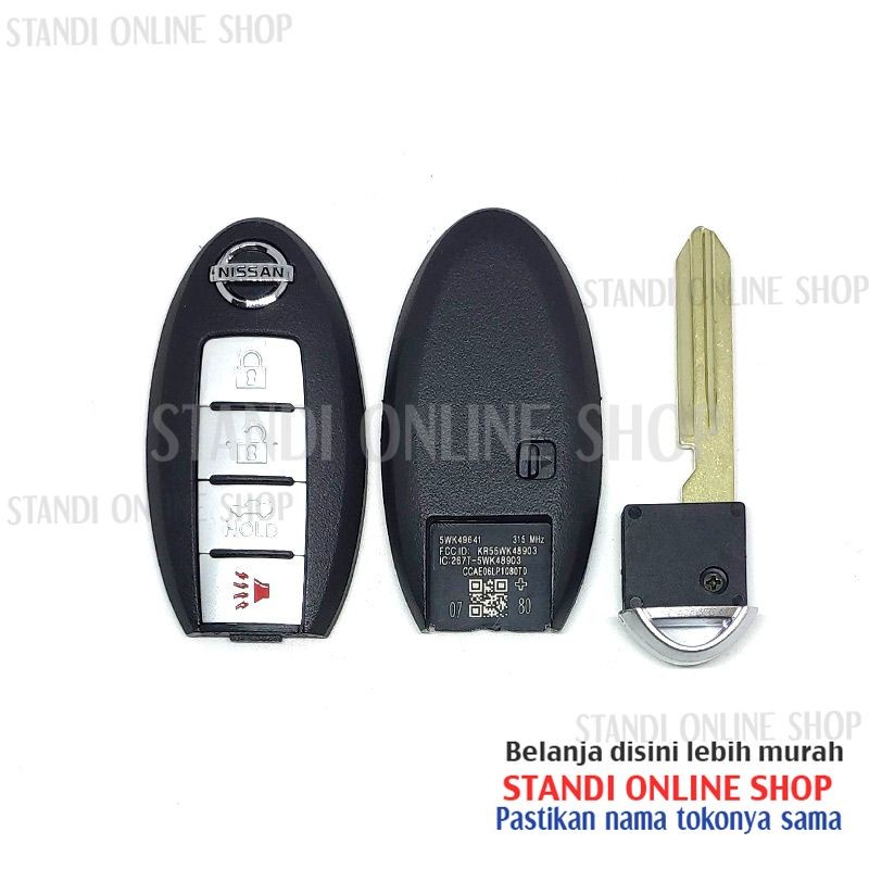 Cassing Remote Rumah Kunci SmartKey Nissan Teana 4 Tombol OEM