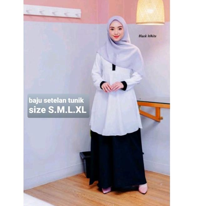 Lagi Tren.. BAJU SERAGAM HITAM PUTIH {TUNIK & ROK } SETELAN PNS GAMIS SERAGAM KERJA