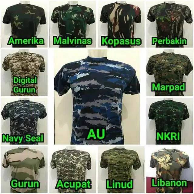 Termurah    GROSIR BAJU KAOS LORENG LENGAN PENDEK TACTICAL CAMO OBLONG MURAH BANDUNG ARMY LAPANGAN