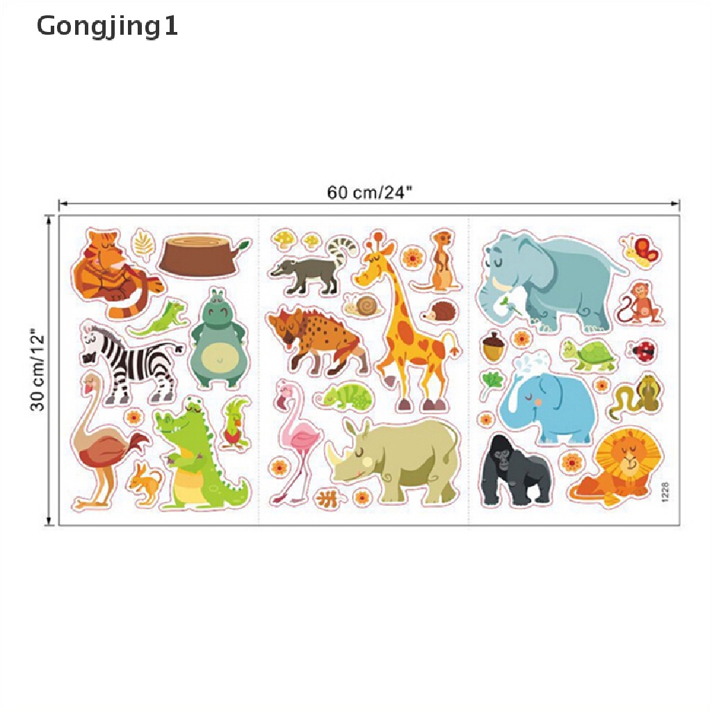 Gongjing1 Stiker Dinding Motif Monyet / Gajah / Kuda Untuk Dekorasi Kamar Anak