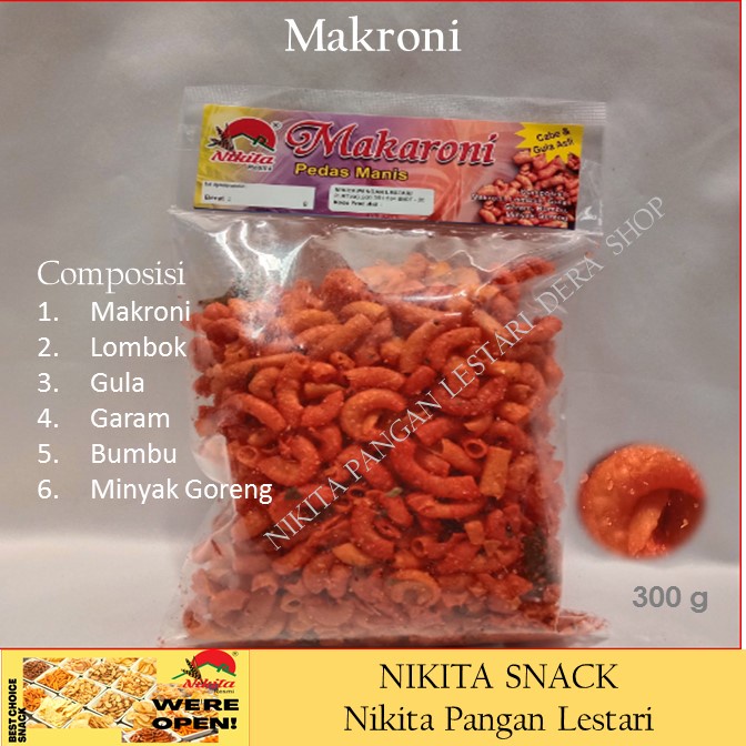 makroni 300g, makroni pedas gurih, rasa istimewa,pedas nagih,gurih,renyah ,murah