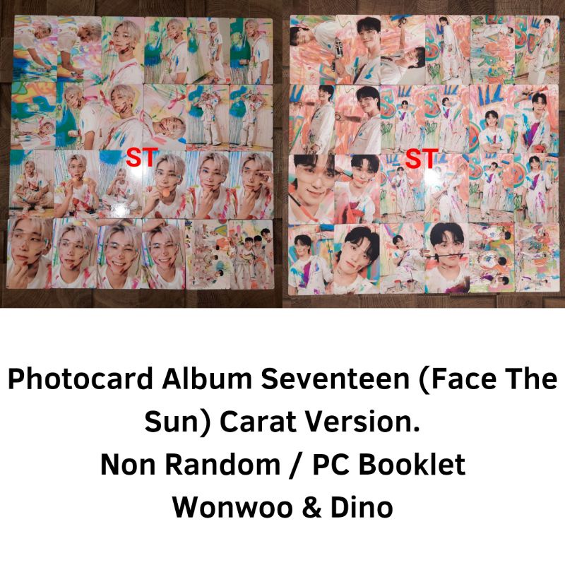 Sharing Photocard Album Seventeen (Face The Sun) Carat Ver Non Random (PC Booklet) Wonwoo & Dino Off