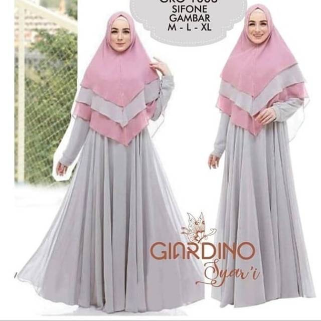 GAMIS SYARI PINK ABU / LONGDRESS PINK ABU