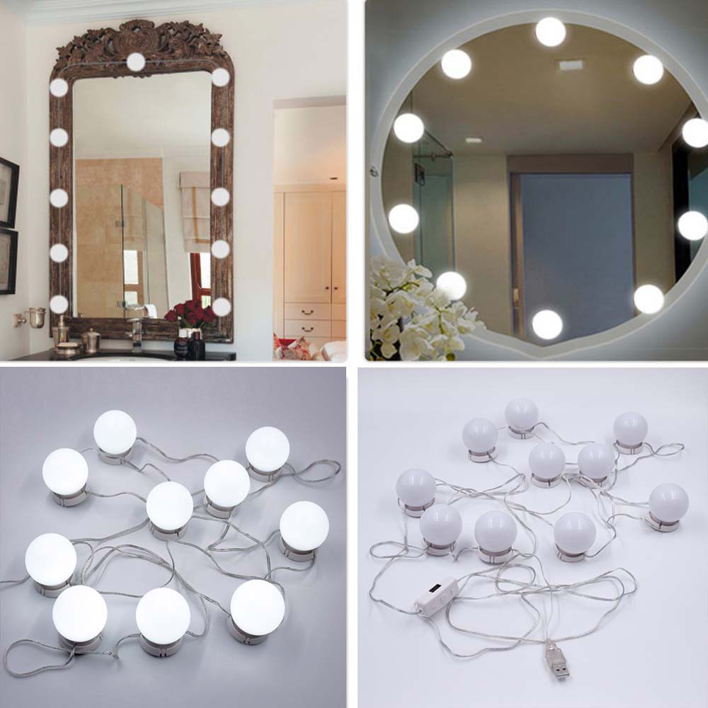 Vanity Mirror Lights Make Up Mirror Light Strip 10 Led Lamp For Vanity Dressing Shopee Indonesia