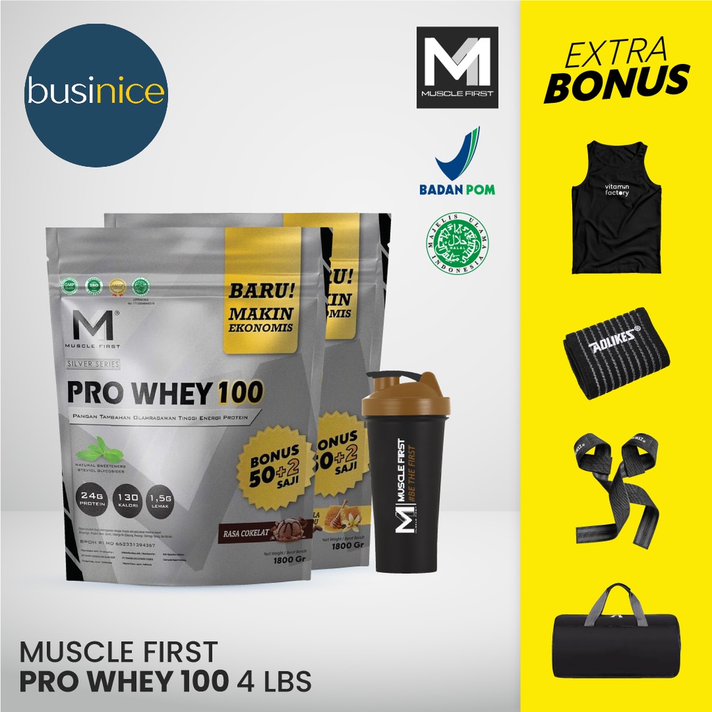 M1 Muscle First Pro Whey 100 4Lbs 4lb 1.8kg BPOM Halal