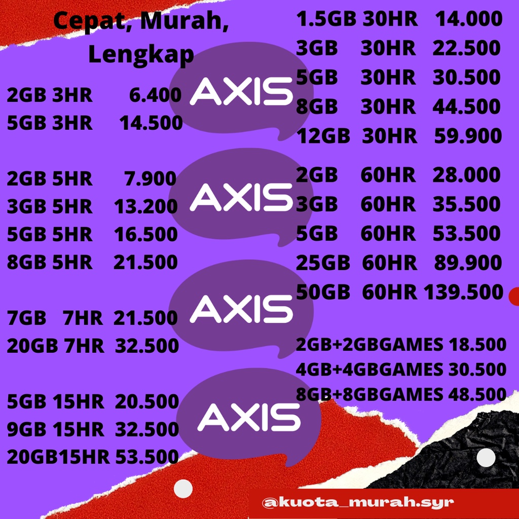 GRATIS ONGKIR VOUCHER AXIS MURAH. KUOTA AXIS MURAH. KUOTA AXIS MINI. KUOTA AXIS UNLIMITED AIGO INJEK