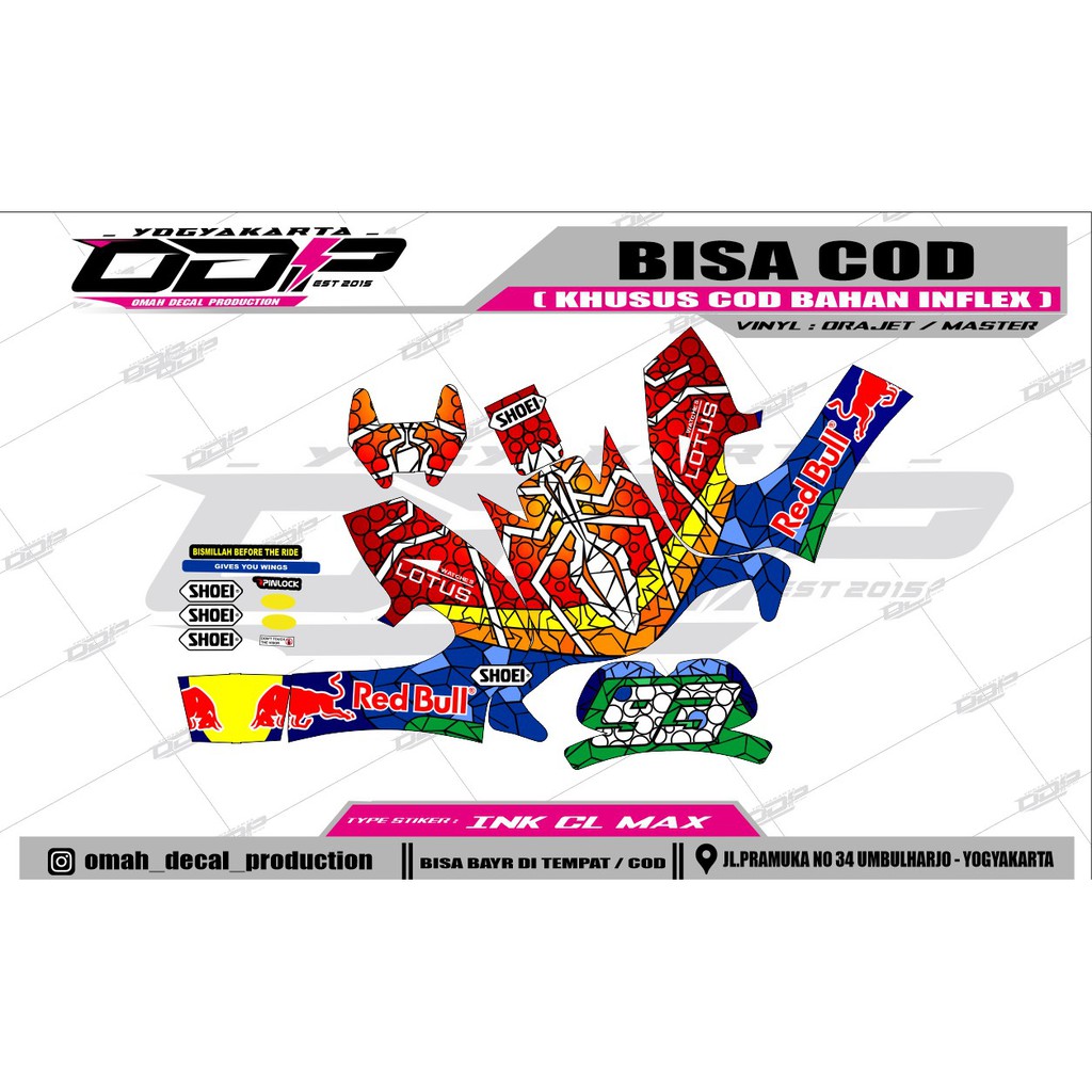 PILIHAN MOTIF DECAL STIKER HELM INK CLMAX DEKAL HELEM CL MAX CUSTOMER KEREN SHOE MURAH MOTIF MARQUEZ