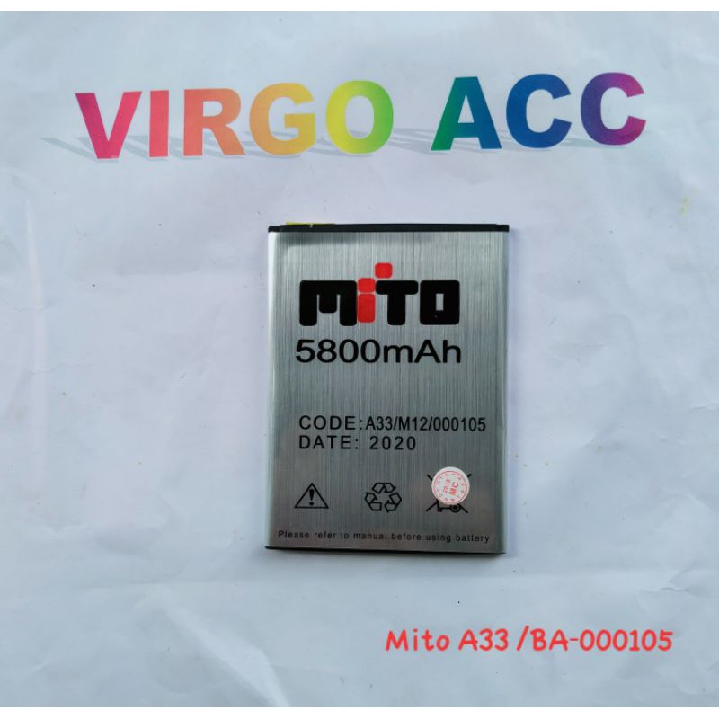 Batre Baterai Battery Mito A33 M12 BA000105 BA-000105 Original Battery Hp