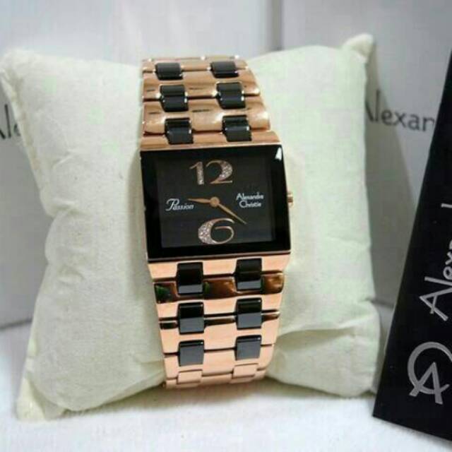 JAM TANGAN WANITA ALEXANDRE CHRISTIE AC2182 ORIGINAL BLACK GOLD