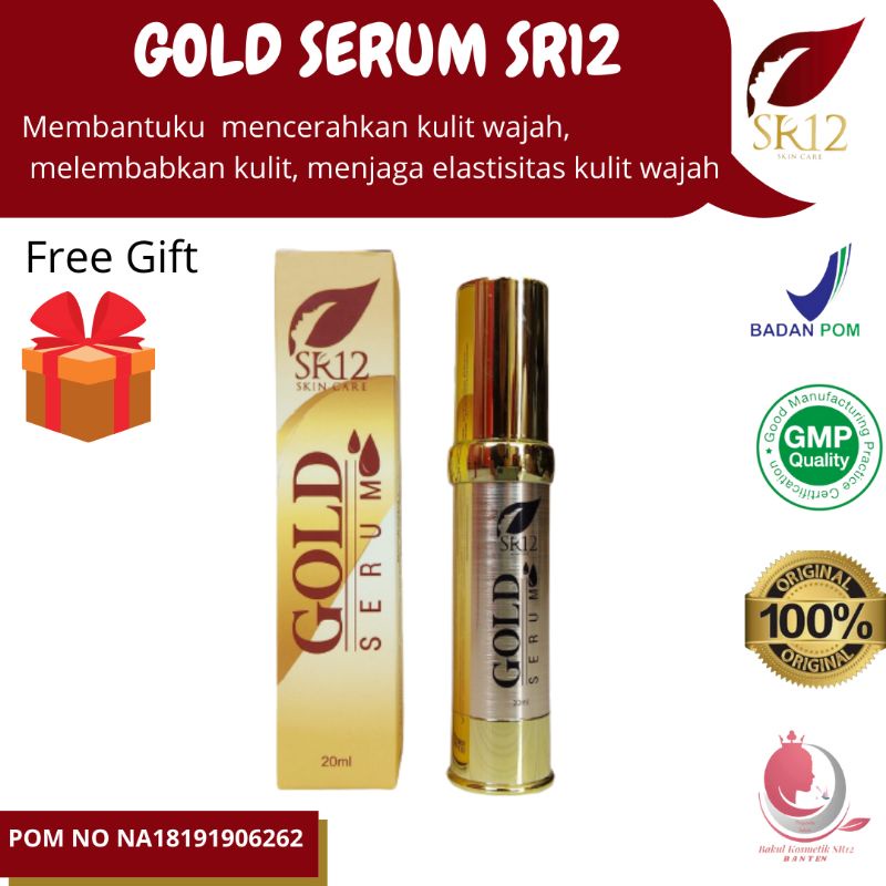 SR12 Gold Serum Anti Aging Pencerah Wajah Glowing Menghilangkan Flek Elastisitas Kulit Keriput