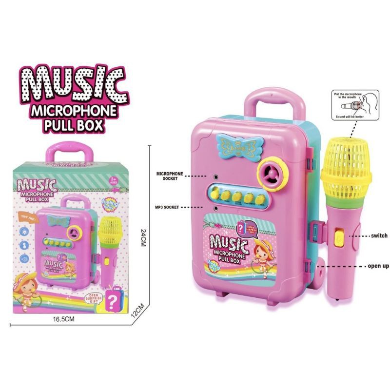 MAINAN MUSIC KARAOKE ANAK MAINAN MICROPHONE MUSIC SPEAKER BOX MAINAN MUSIC KOPER SET