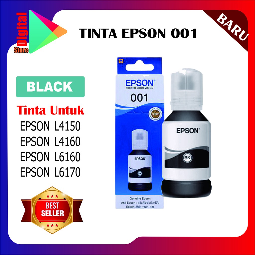 tinta epson 001 premium l4150 l4160 l6160 l6170 l6190   hitam