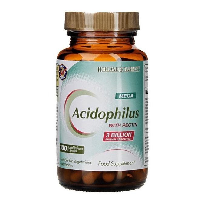 PRODUK TERBARU - HOLLAND & BARRETT MEGA POTENCY ACIDOPHILUS 100 CAPSULES