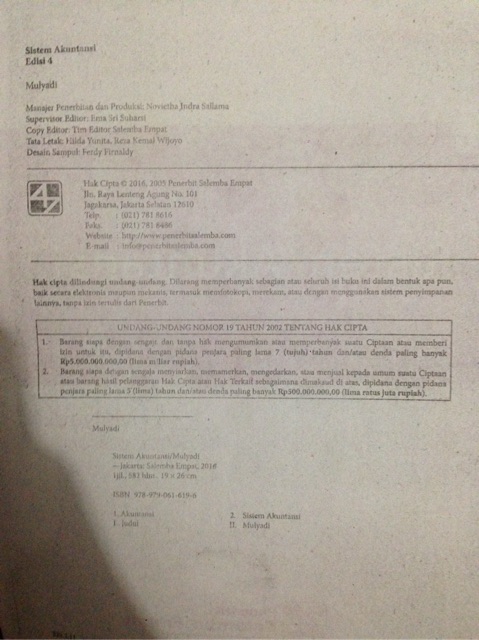 Sistem Akuntansi Mulyadi Edisi 4 Shopee Indonesia