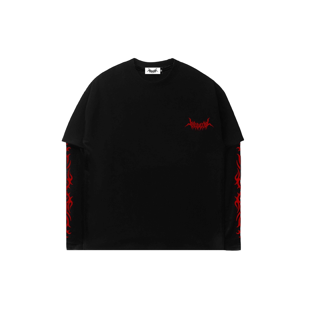 LONGSLEEVE DOUBLE LAYER | DEATH'S HAND | BLACK | YIKESALLDAY