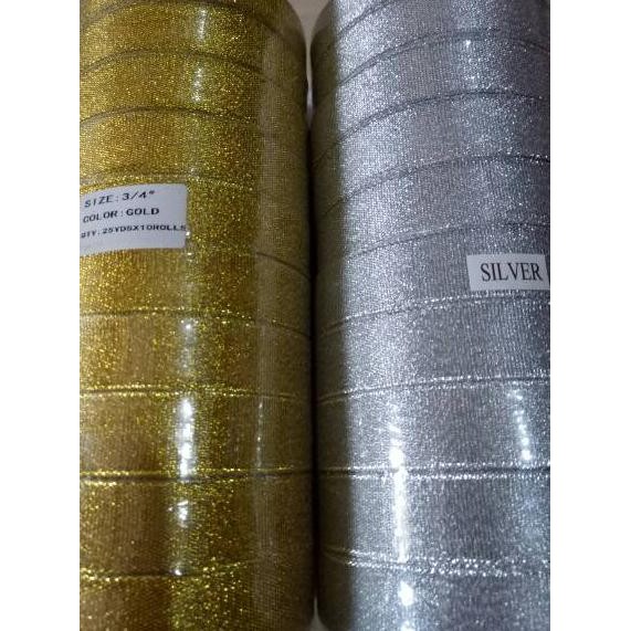 

TERMURAH Pita gold silver 2cm