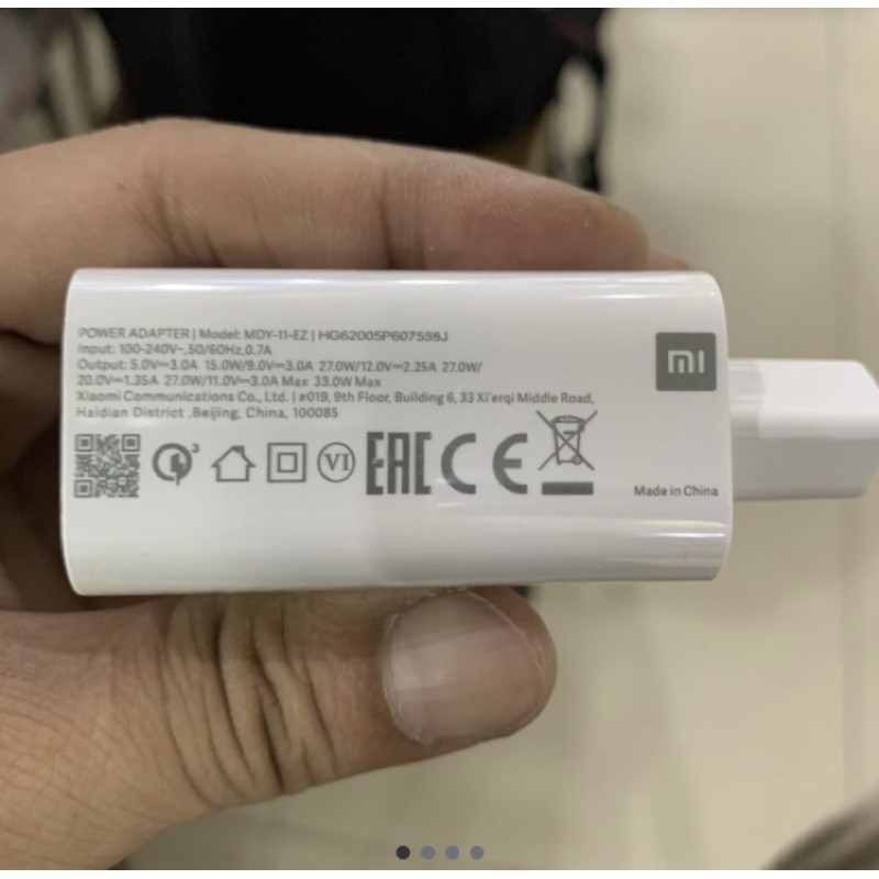 Adaptor Xiaomi 33W Turbo Charge MDY 11 EZ