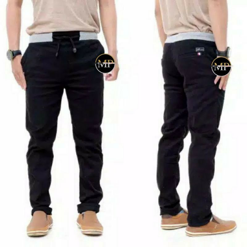 CELANA CHINO PANJANG PRIA PINGGANG KARET PREMIUM DISTRO